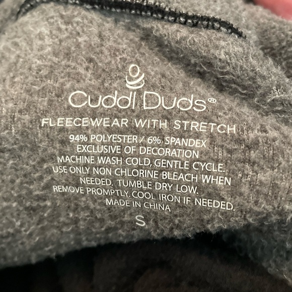 Cuddl Duds Black and Gray Hoodie Sweatshirt Warm and Cozy size S - Picture 5 of 5